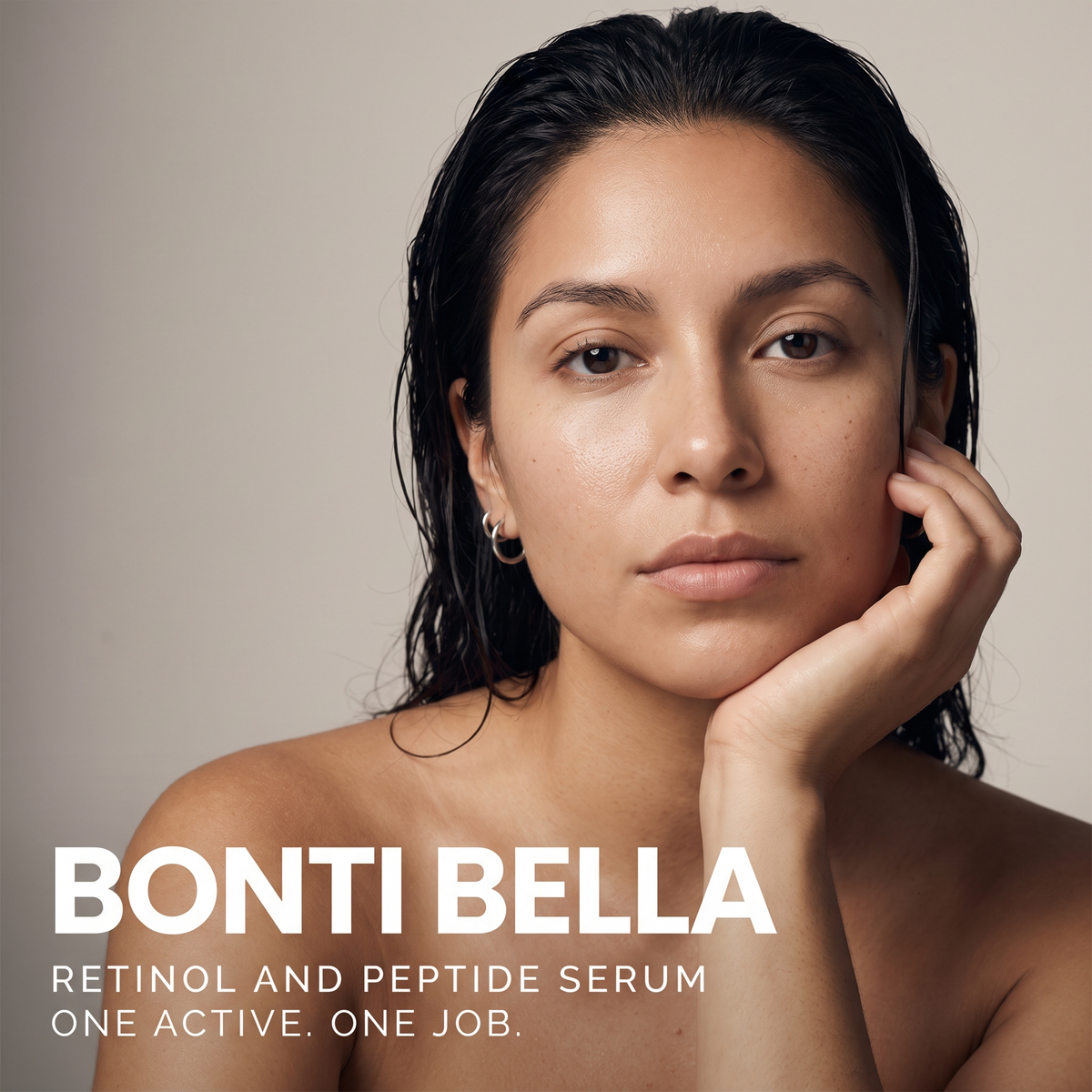 Bonti Bella Retinol and Peptide Face Serum campaign portrait